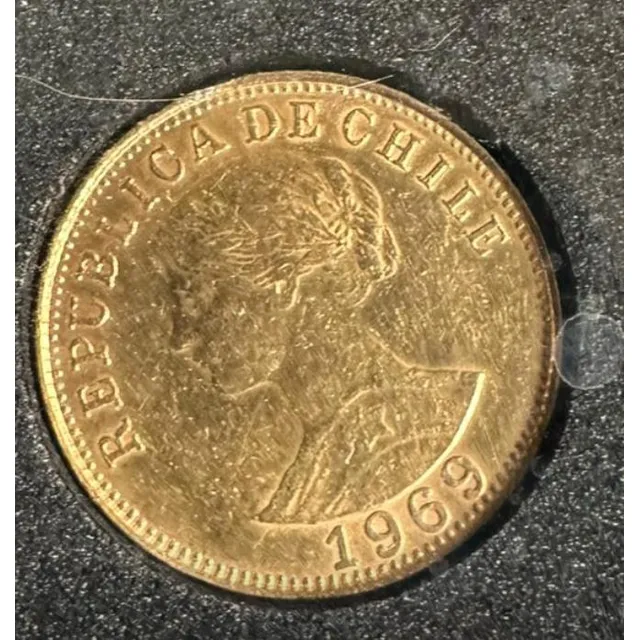 Moneda De Oro 100 Pesos Chilenos 1954, Redonda