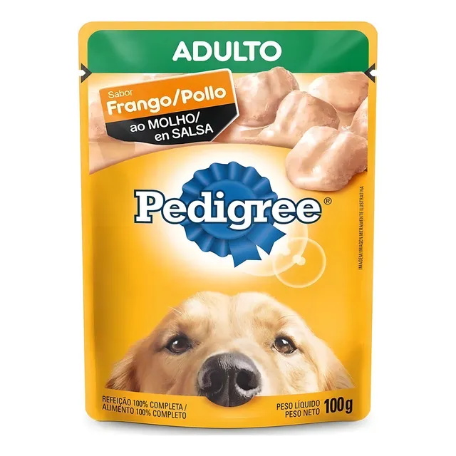 Alimento Pedigree Mainstream Pedigree alimento perro adulto 25 kg para perro adulto todos los tamaños sabor pollo en salsa de 100 g