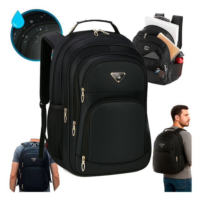 Mochila Masculina Faculdade Impermeável Resistente Grande