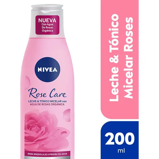 Leche y tónico micelar 2 en 1 NIVEA Rose Care 200 ml