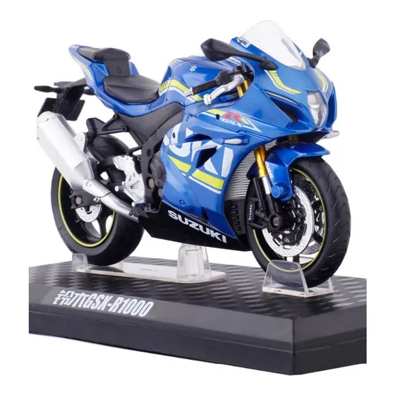 Motocicleta miniatura Suzuki Gsx-r 1000 Srad Color Azul 1:12 (17 cm)