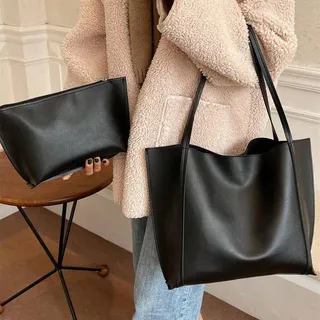 Kit Bolsa Sacola Tote Grande Com Bolsa Necessaire Interna Kit Bolsa Sacola Tote Grande Com Bolsa Necessaire Interna