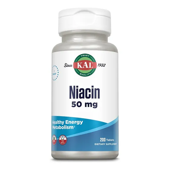 Niacina 100%  50 Mg Vitamina B3 200 Tabletas
