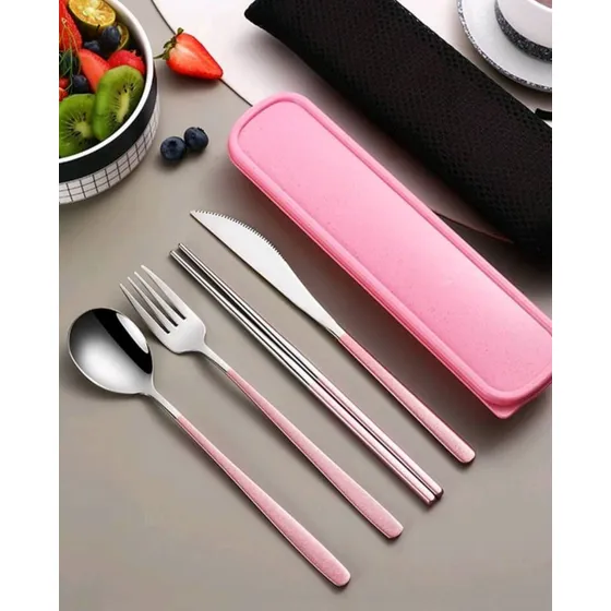Juego Cubiertos Individual Cuchillo Cuchara Tenedor Estuche