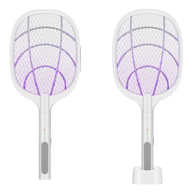 Raqueta Recargable Mata Moscas E Insectos - Blanco