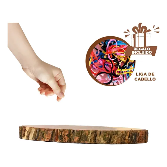 Portador Util Y Circular De Madera 17.8cm Ho32306 Y+ligas De