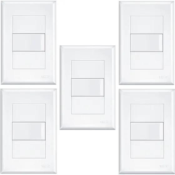 Kit Com 5 Interruptor 1 Tecla Simples 16a 4x2 Evidence -fame