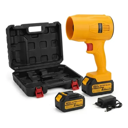 Soprador De Folhas Sem Fio 48v Portatil Com 2 Baterias Amarelo 127/220v