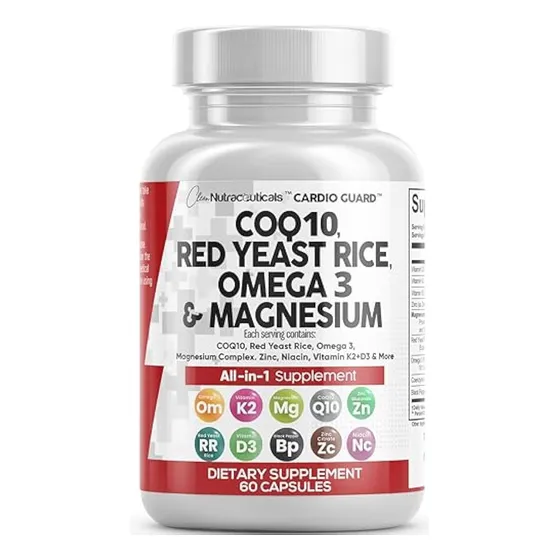 Clean Nutraceuticals Coq10, Levadura Roja, Arroz, Omega 3