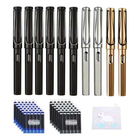 Pluma Fuente Ultra Elegante 10pcs Con 200 Tinta Incluida