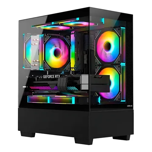 Gabinete Gamer Hyrax Lateral De Vidro Temperado Rosa Hgb700p