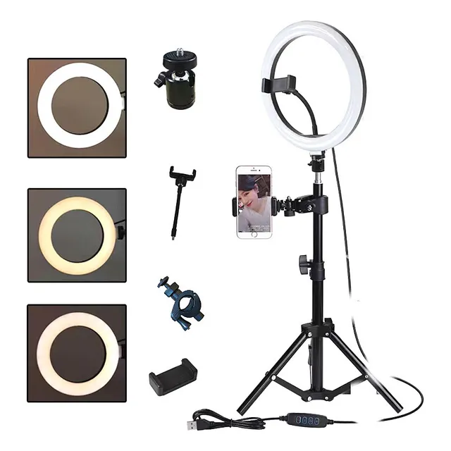 .aro De Luz Led Con Trípode, Lámpara Para Maquillaje Y Foto