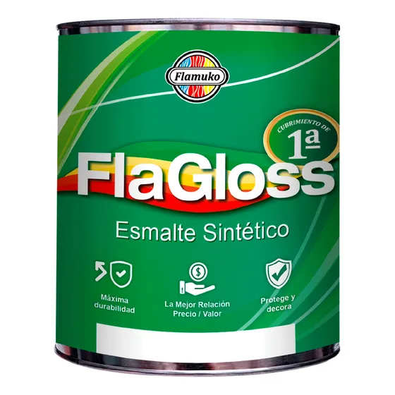 Pintura Esmalte Brillante Flamuko Clase B Flagloss 1/4 Galón