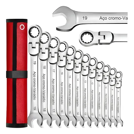 Jogo De Chaves Flexíveis Combinadas Cromadas 8-19mm Dobevi Branco