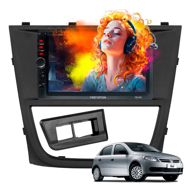 Central Multimídia Gol G5 Mp5 + Moldura Espelhamento Android