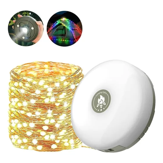 Cadena De Luces 2 En 1 Impermeable Recargable 10m