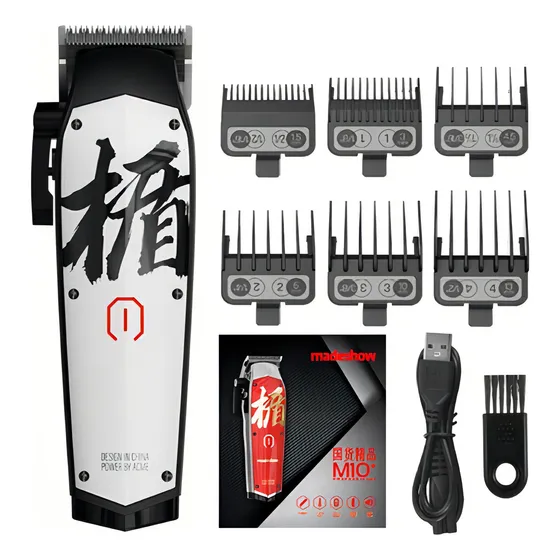 Maquina De Cortar Cabelo Madeshow M10 Sem Fio Branca