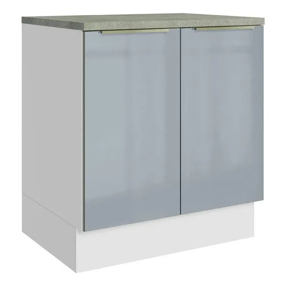 Gabinete Bajo Cocina Madesa Lux 70cm Con Encimera Bg Color Blanco/Gris