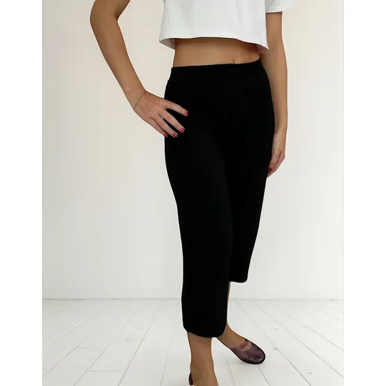 Calça Corsário Soltinha Elástico Viscolycra Pp Ao Plus Size
