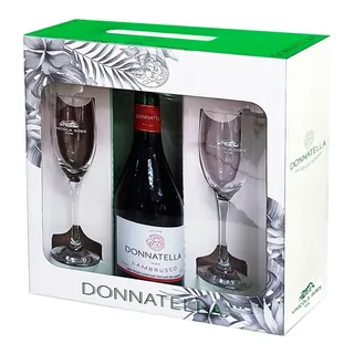 Kit Donnatella Vinho Frisante Com 2 Taças Tinto Suave 660ml Kit Donnatella Vinho Frisante Com 2 Taças Tinto Suave 660ml
