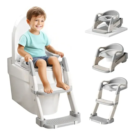 Pelela Infantil 3 En 1 Asiento Adaptador Escalera Baño Niños