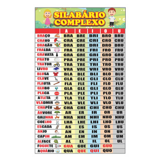 Banner Pedagógico Silabário Complexo 40x60cm Banner Pedagógico Silabário Complexo 40x60cm
