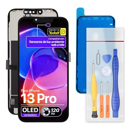Tela Oled Para iPhone 13 Pro True Oled 120hz Display + Kits Preto