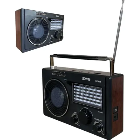 Rádio Vintage 11 Bandas Am Fm Retrô Bluetooth Recarregavel Preto 127/220v