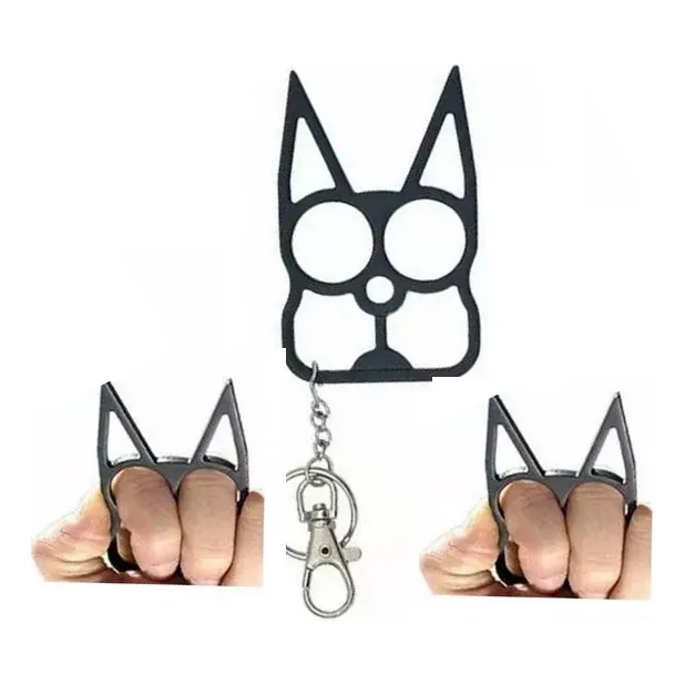 2pz Llavero Defensa Personal Puño Boxer Manopla Tactil Gato Gato Surtido