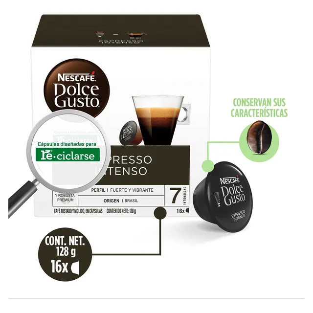 Café De Grano Nescafe Dolce Gusto Espresso 16 Cápsulas 128g