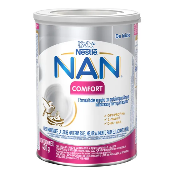 Leche de fórmula en polvo sin TACC Nestlé Nan Comfort en lata de 1 de 400g - 0 meses a 1 años