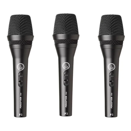 Kit 3 Microfone Akg P3s Perception Dinâmico Original + Nf