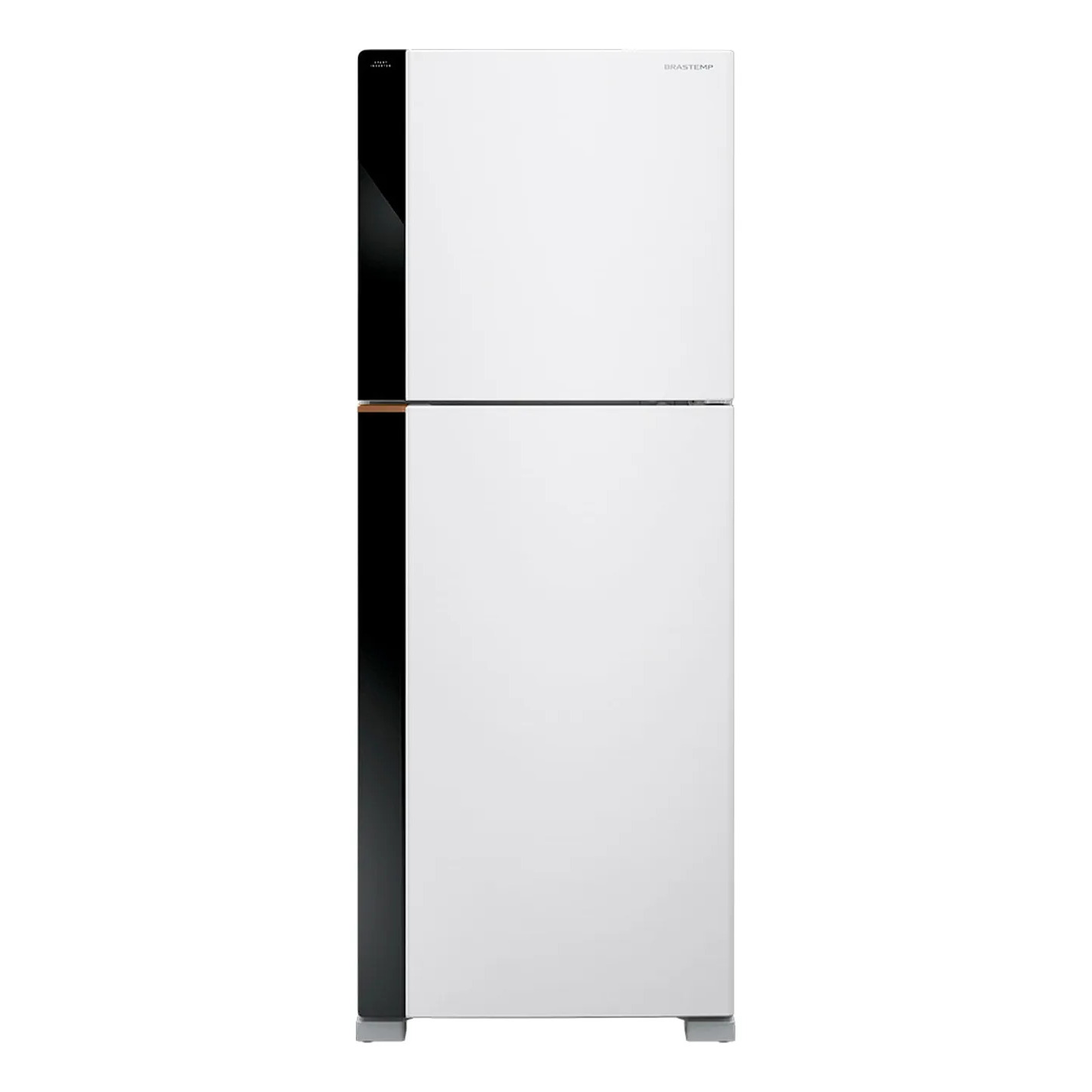 Geladeira Brastemp Frost Free Duplex de 476 litros na cor branca com detalhes em preto na lateral esquerda