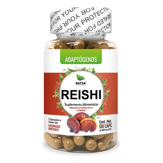 Reishi Ganoderma 100 Cápsulas, Adaptogeno Calidad Premium Sabor Natural