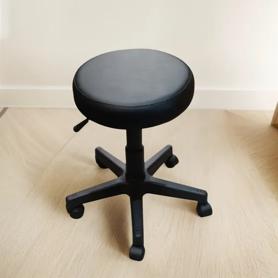 Taburete Neumatico Estrella Pvc Negra