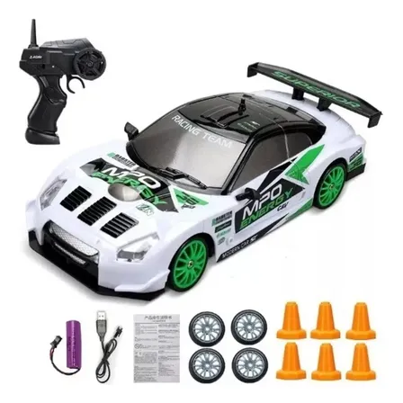 Carro Controle Remoto Driftx Branco E Verde - Multikids