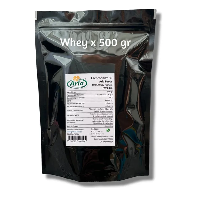 100% Whey Protein Limpia 500 Gr