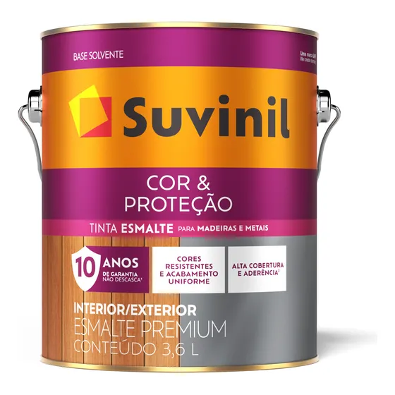 Tinta Esmalte Sintético Brilhante Suvinil Branco 3,6 Litros