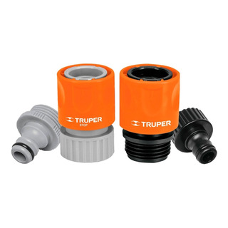 Juego De 2 Conectores Rápidos, Entrada 3/4' Truper 12728 Juego De 2 Conectores Rápidos, Entrada 3/4' Truper 12728