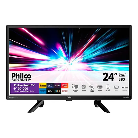 Smart Tv 24  Led Philco Ptv24g5yr2cp - Preta