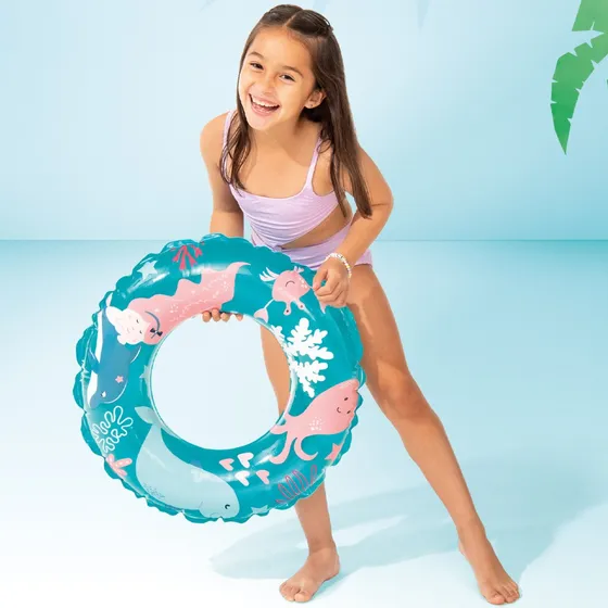 Flotador Aro Inflable Niños - Transparentes Con Estampado