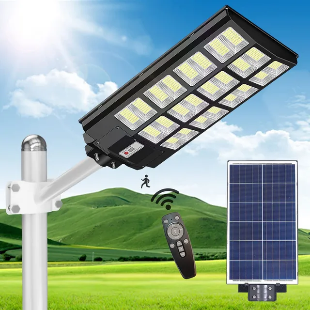 Luz Calle Solar Led Para Exterior Impermeable Sensor Control