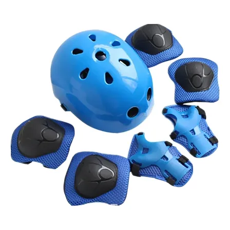 Kit De Protectores + Casco Para Niños, Patines O Bici