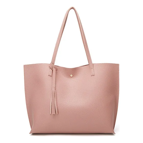 Cartera Mujer Bolso Dama Grande De Mano Cuerina Eco Cuero 1