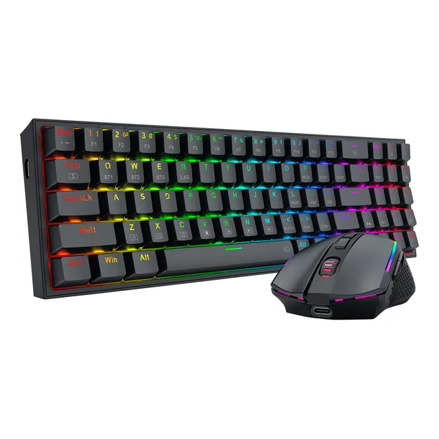 Combo Redragon 2 En 1 Pollux + Trident S136 Black Teclado Negro Idioma Ingles