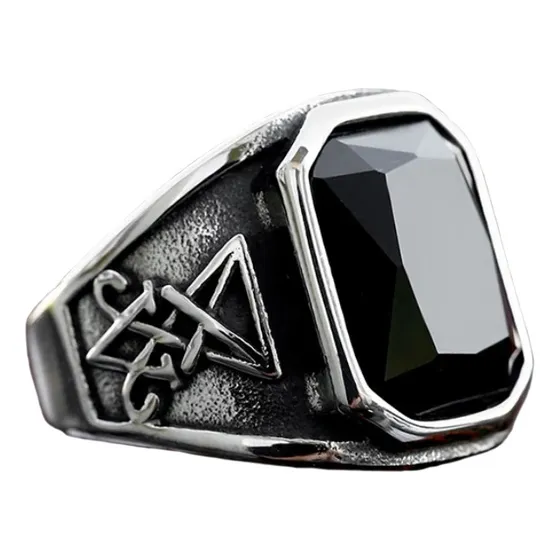 Anillo Satan Sigilo De Lucifer Gotico Acero Inoxidable