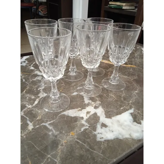 Juego De Copas De Cristal De Arques