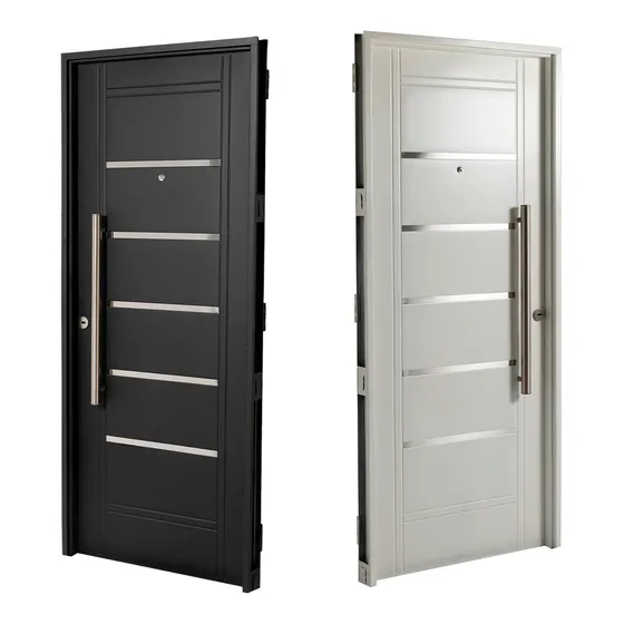Puerta De Chapa Inyectada Doble 80x2 Apliques Y Barral 75cm