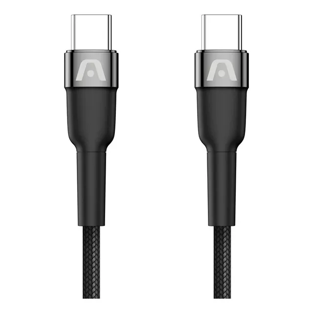 Cable Tipo C A C Nylon Trenzado Negro Argom Tech 3 Metros 