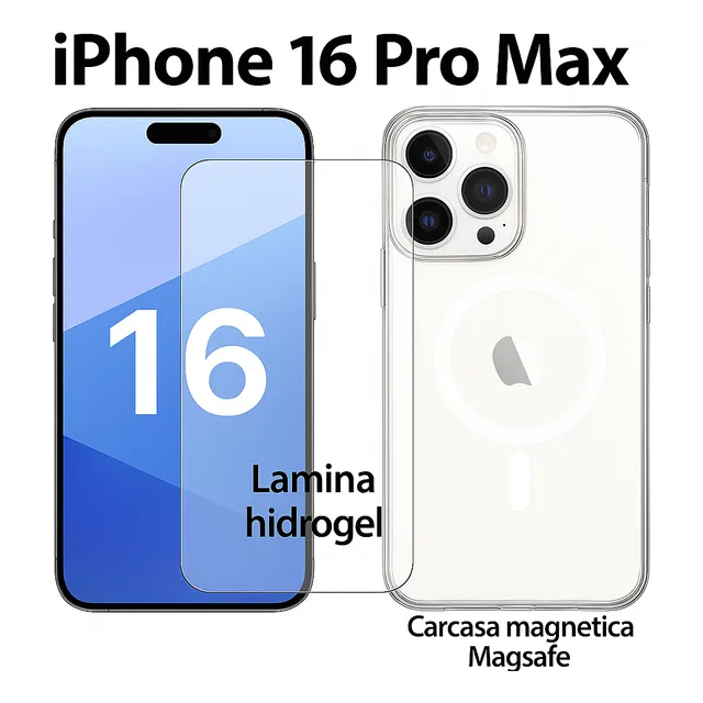 Funda Para iPhone 16 Pro Max Magsafe + Lamina Hidrogel Kit